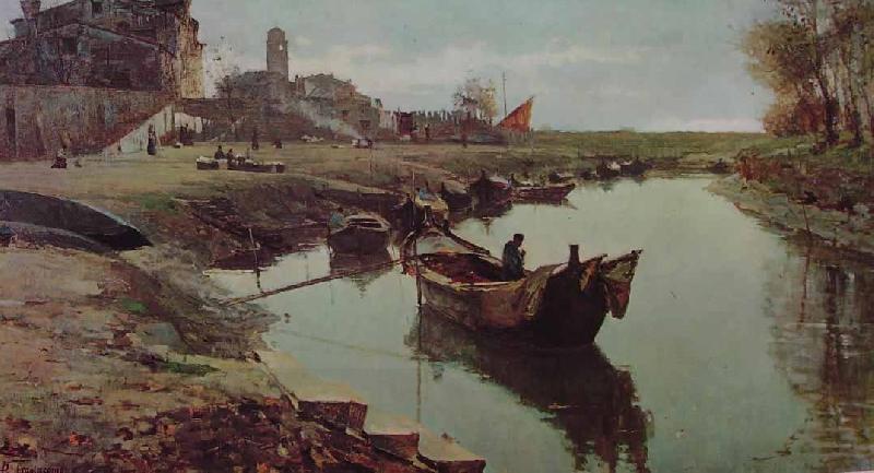 Pietro Fragiacomo Venezia povera China oil painting art